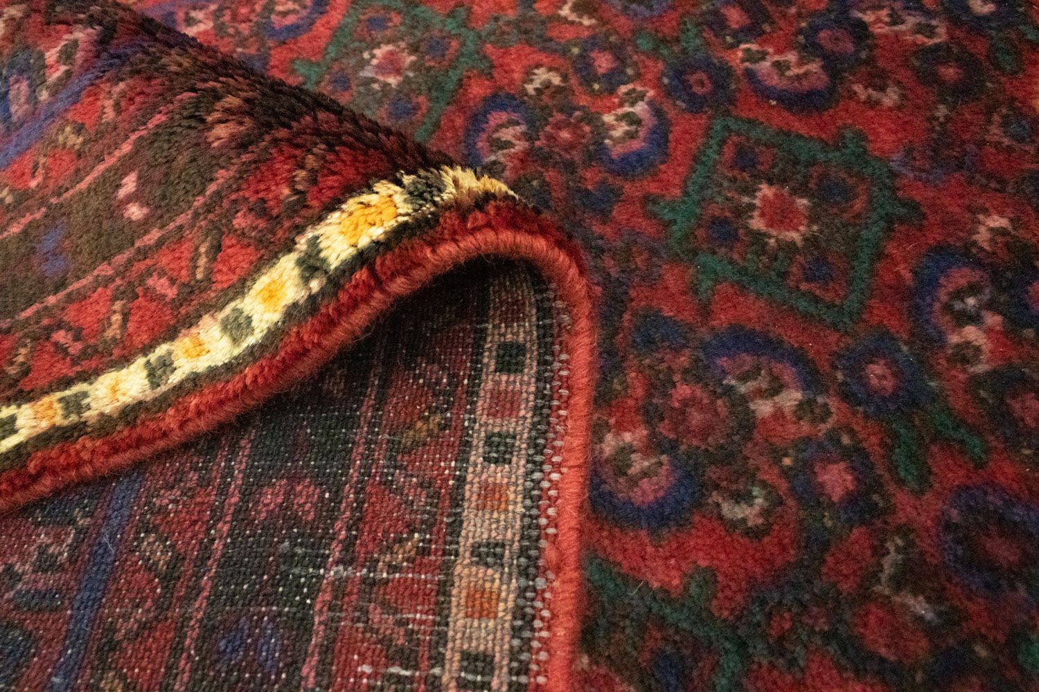 Tapis de couloir Tapis persan - Nomadic - 410 x 80 cm - rouge