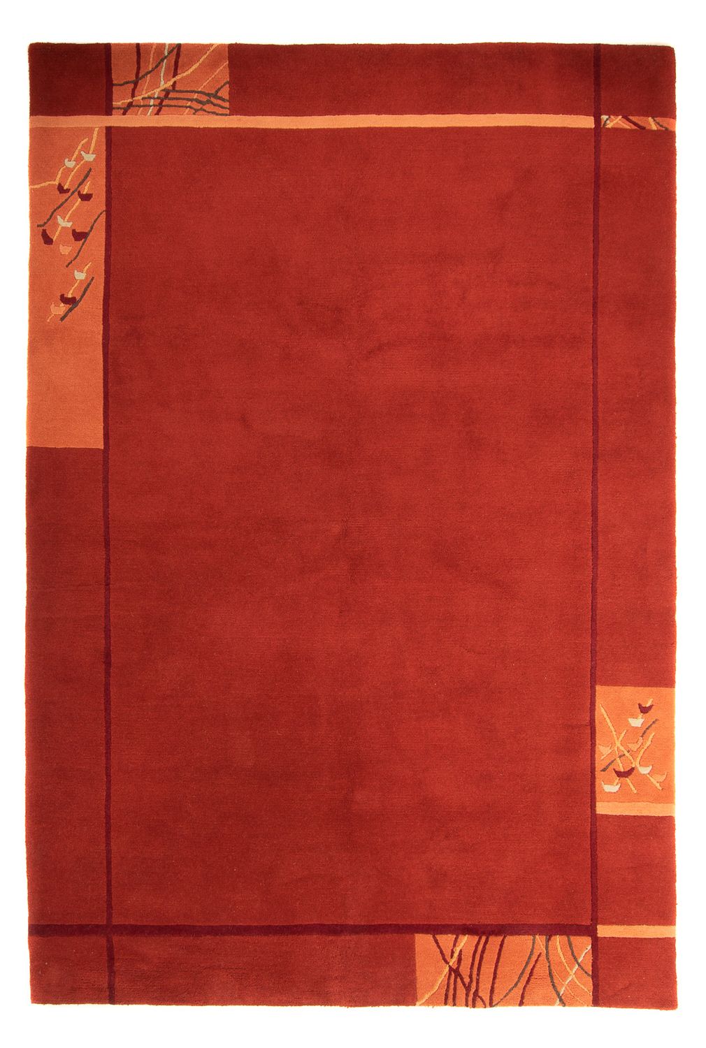 Tapis Népalais - 293 x 205 cm - rouge foncé