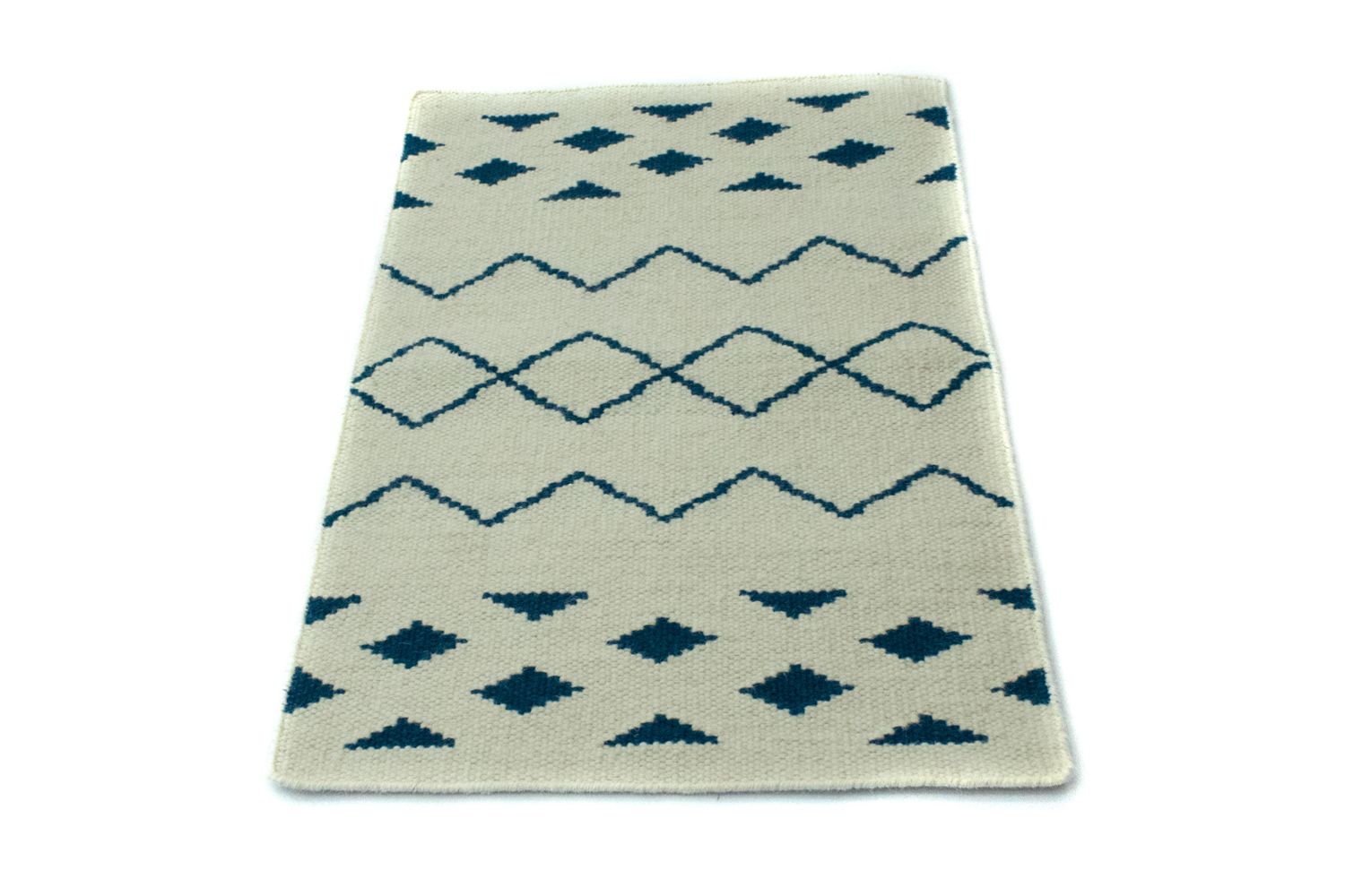 Tapis Kelim - Tendance - 95 x 62 cm - bleu
