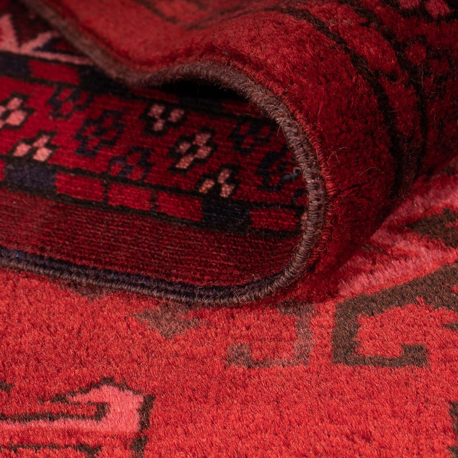 Tapis afghan - 323 x 279 cm - rouge