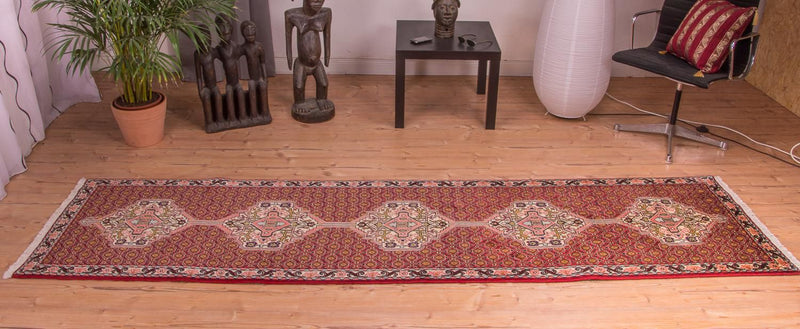 Tapis de couloir Tapis persan - Classique - 305 x 78 cm - rouge clair