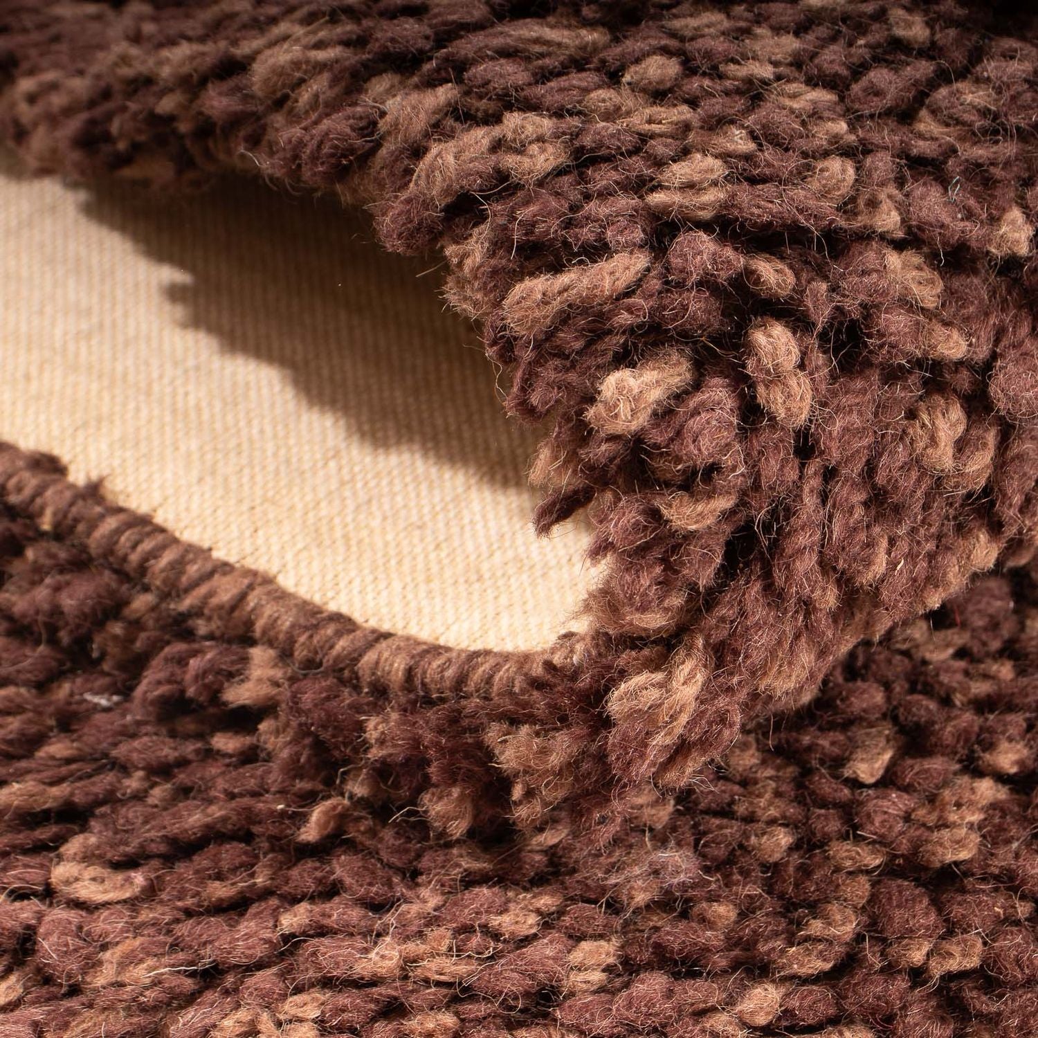 Tapis de couloir Tapis à poils longs - 204 x 70 cm - marron