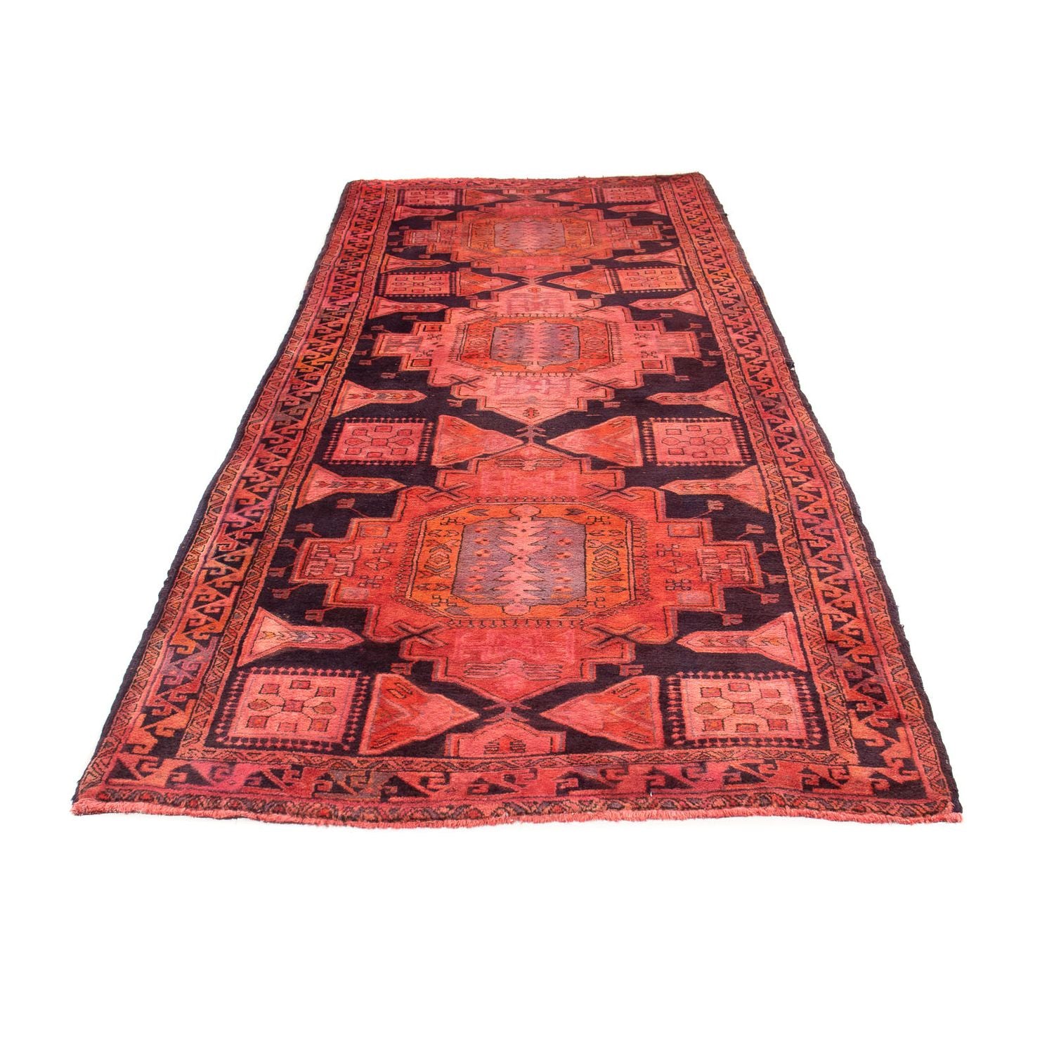 Tapis de couloir Tapis persan - Nomadic - 345 x 125 cm - rouge clair