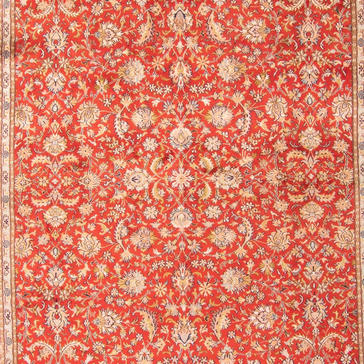 Tapis en soie - Soie du Cachemire - 277 x 186 cm - rouge
