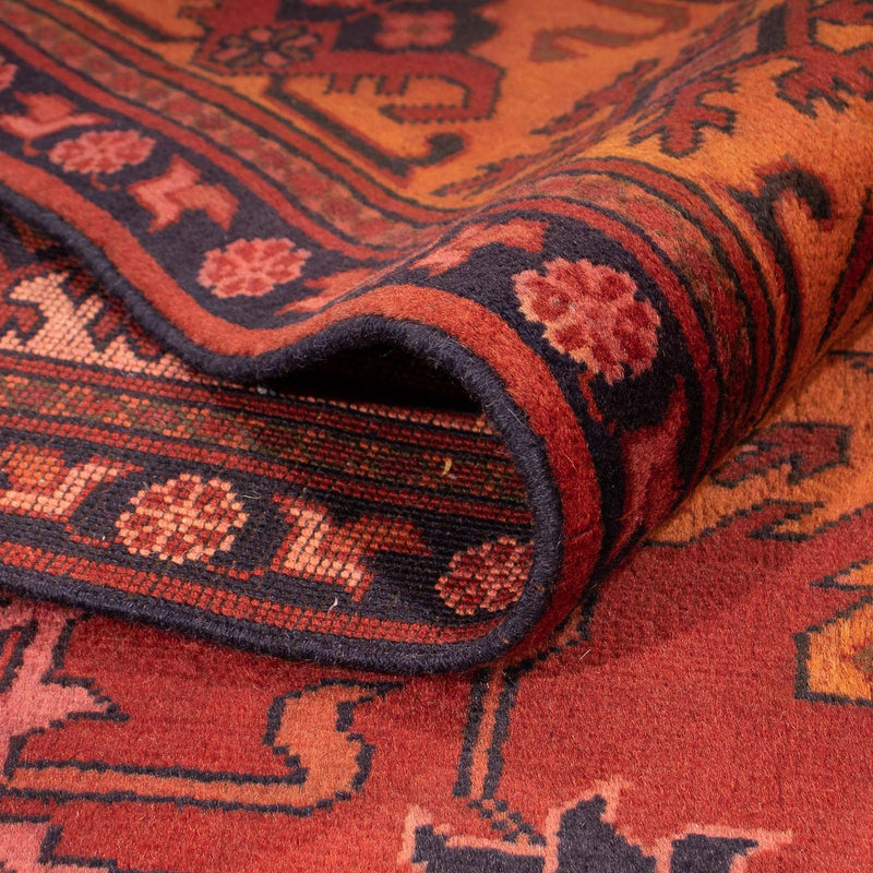 Tapis afghan - Hatschlu - 313 x 210 cm - rouge foncé