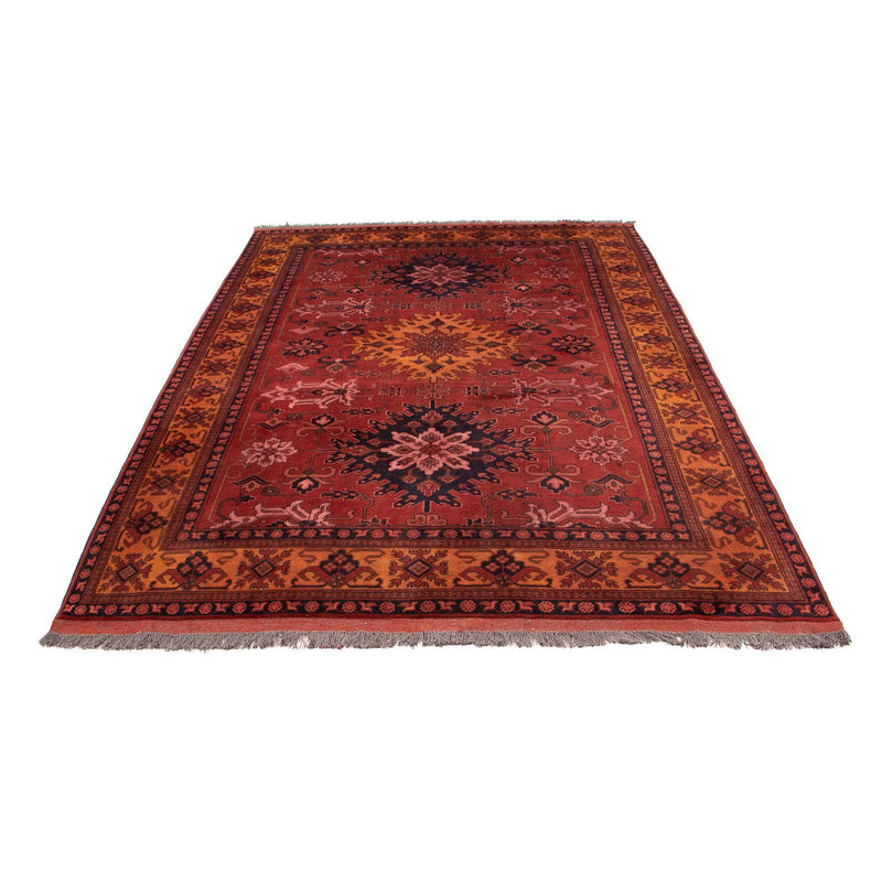 Tapis afghan - Hatschlu - 313 x 210 cm - rouge foncé