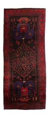 Tapis de couloir Tapis persan - Nomadic - 380 x 146 cm - bleu foncé