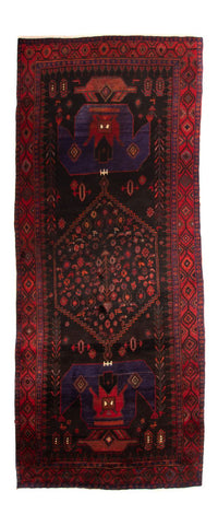 Tapis de couloir Tapis persan - Nomadic - 380 x 146 cm - bleu foncé