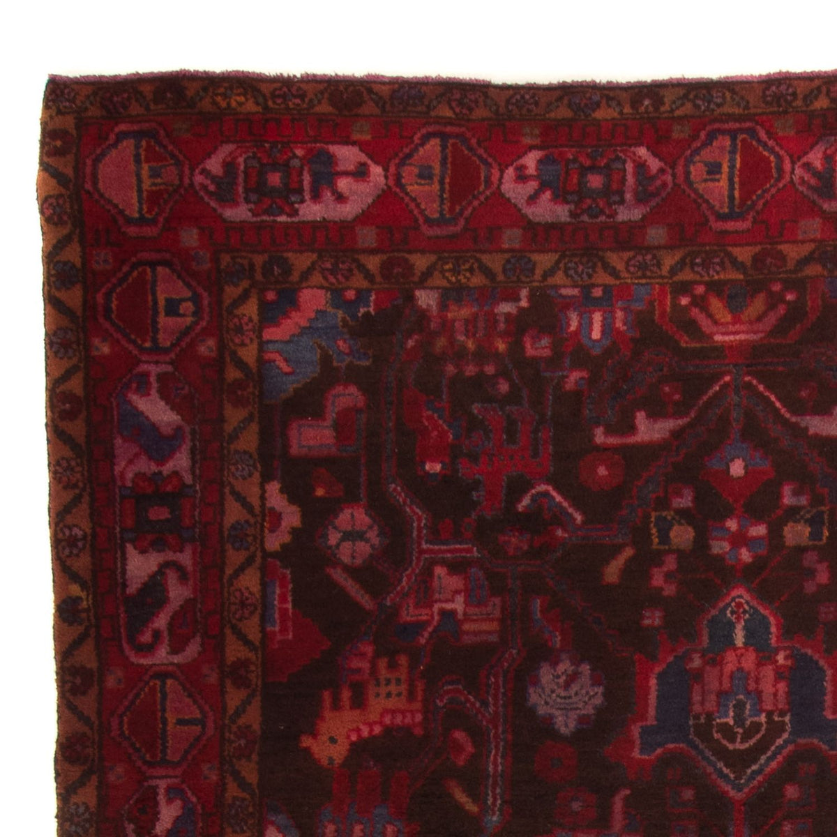 Tapis persan - Nomadic - 330 x 180 cm - rouge foncé