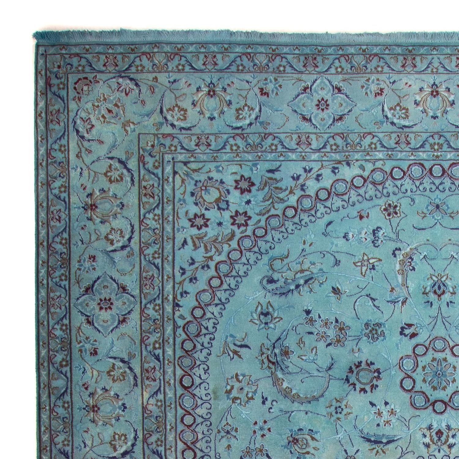Tapis persan - Nain - Royal - 350 x 250 cm - bleu clair