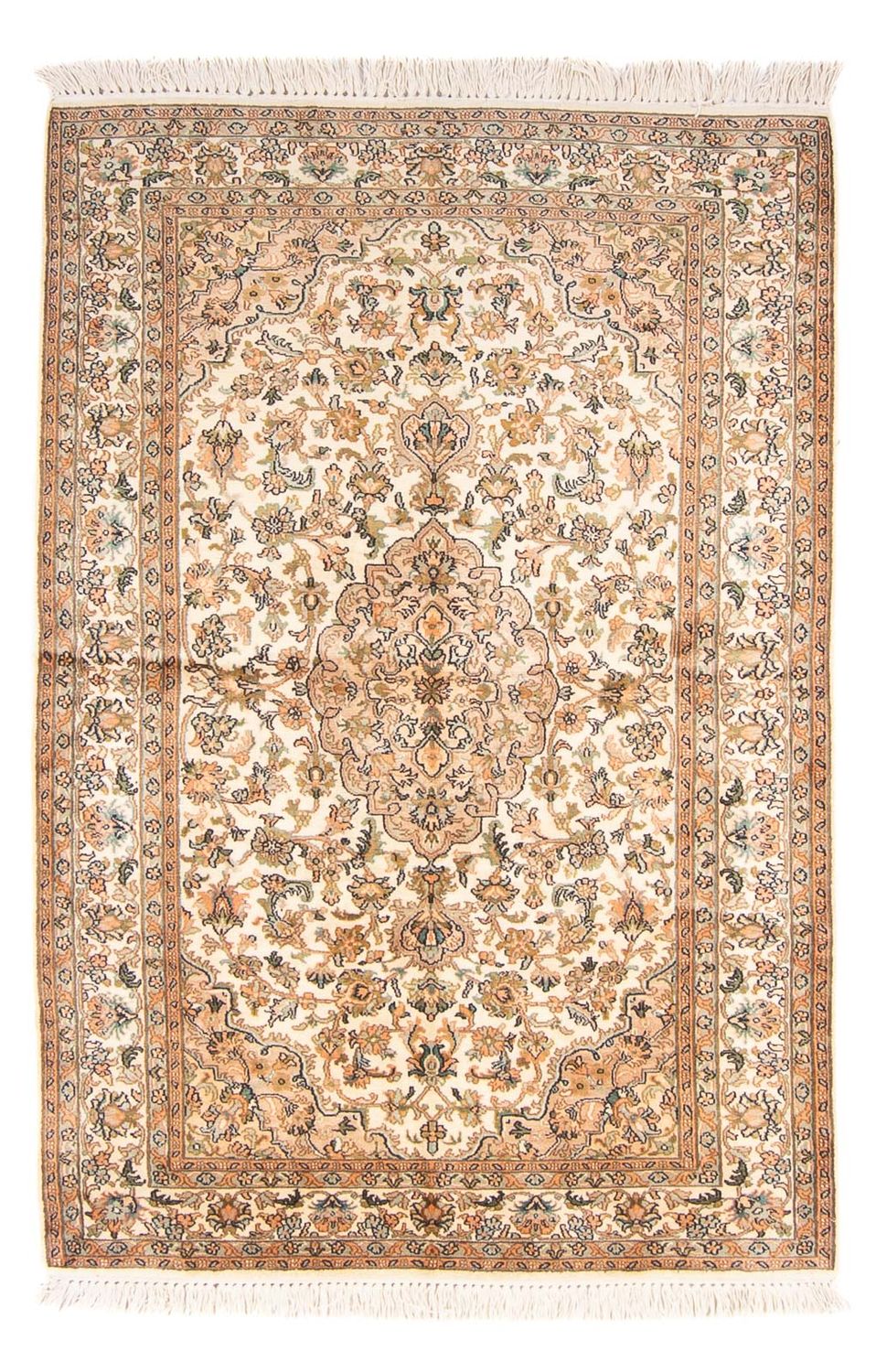 Tapis en soie - Soie du Cachemire - 150 x 96 cm - crème