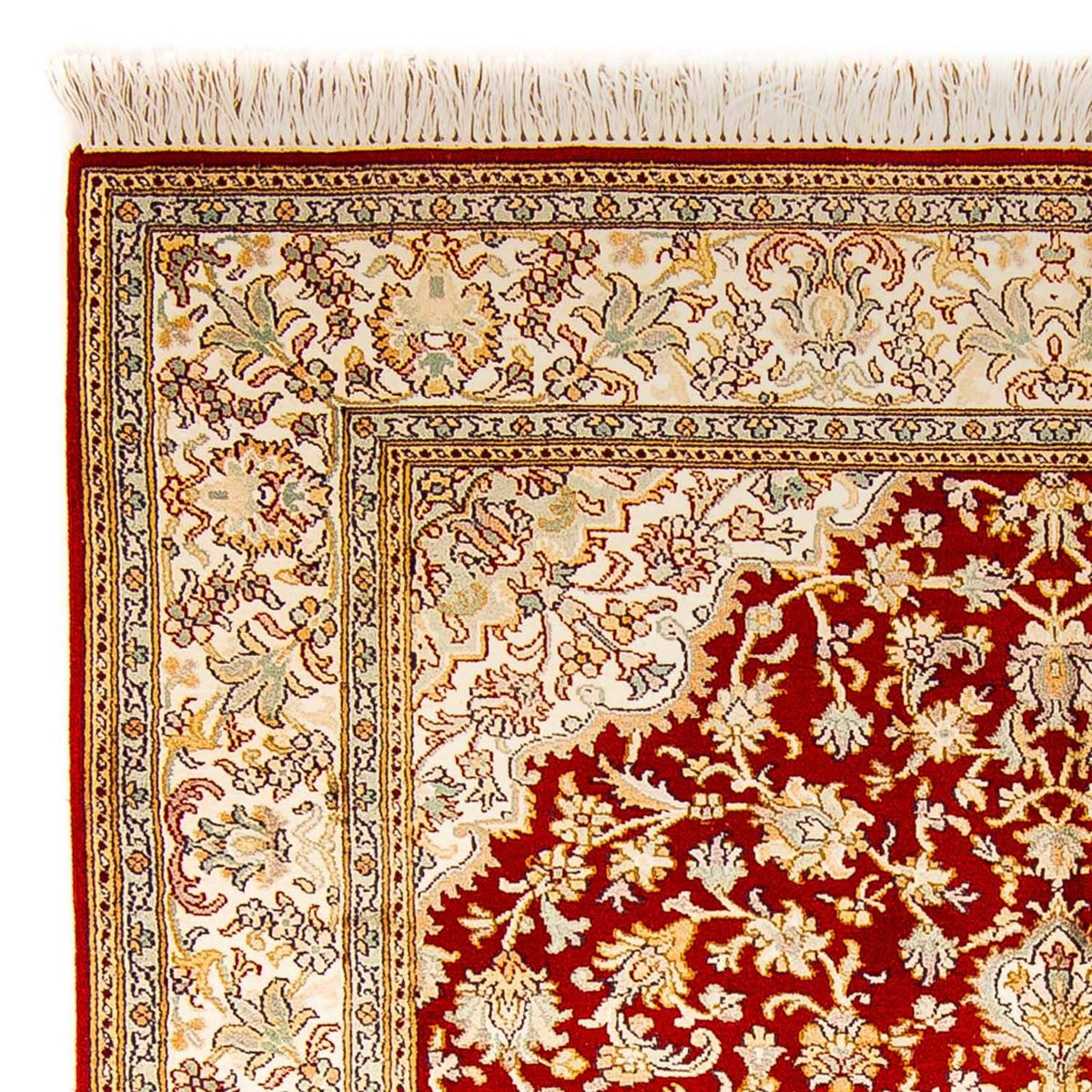 Tapis en soie - Soie du Cachemire - 186 x 129 cm - rouge