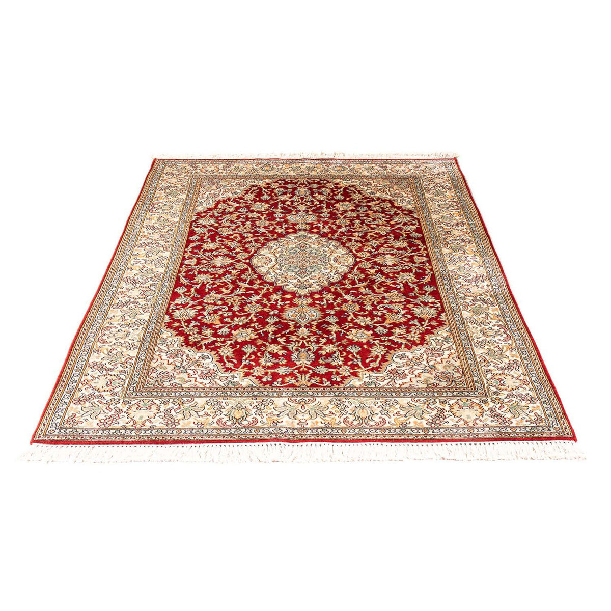 Tapis en soie - Soie du Cachemire - 186 x 129 cm - rouge