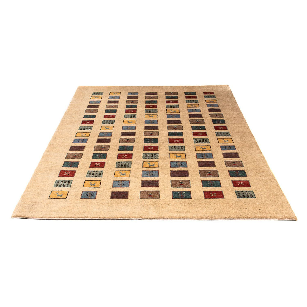 Tapis Gabbeh - Loribaft Persan - 197 x 144 cm - marron clair