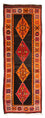 Tapis de couloir Tapis Kelim - Vieux - 380 x 150 cm - multicolore