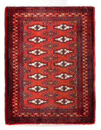 Tapis Turkaman - 88 x 67 cm - rouge foncé