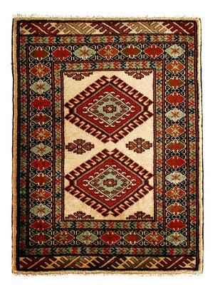 Tapis Turkaman - 94 x 67 cm - beige