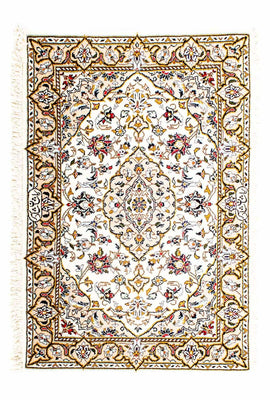 Tapis persan - Keshan - 100 x 69 cm - beige