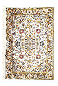 Tapis persan - Keshan - 100 x 69 cm - beige