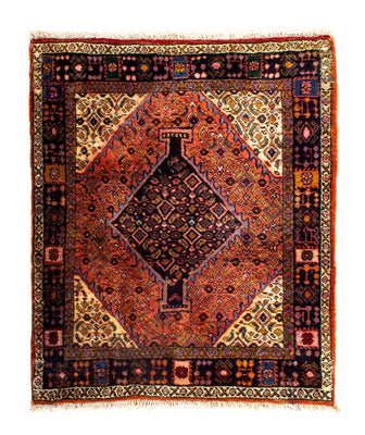 Tapis persan - Nomadic carré  - 91 x 77 cm - rouge clair
