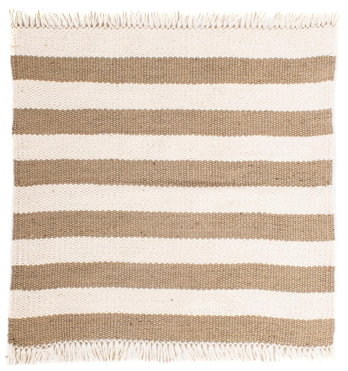 Tapis Kelim - Tendance carré  - 68 x 64 cm - beige