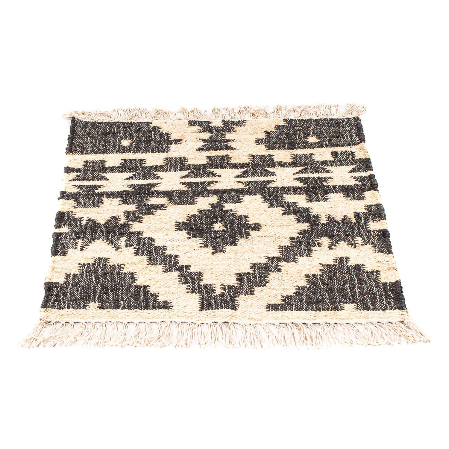 Tapis Kelim - Tendance carré  - 64 x 64 cm - beige