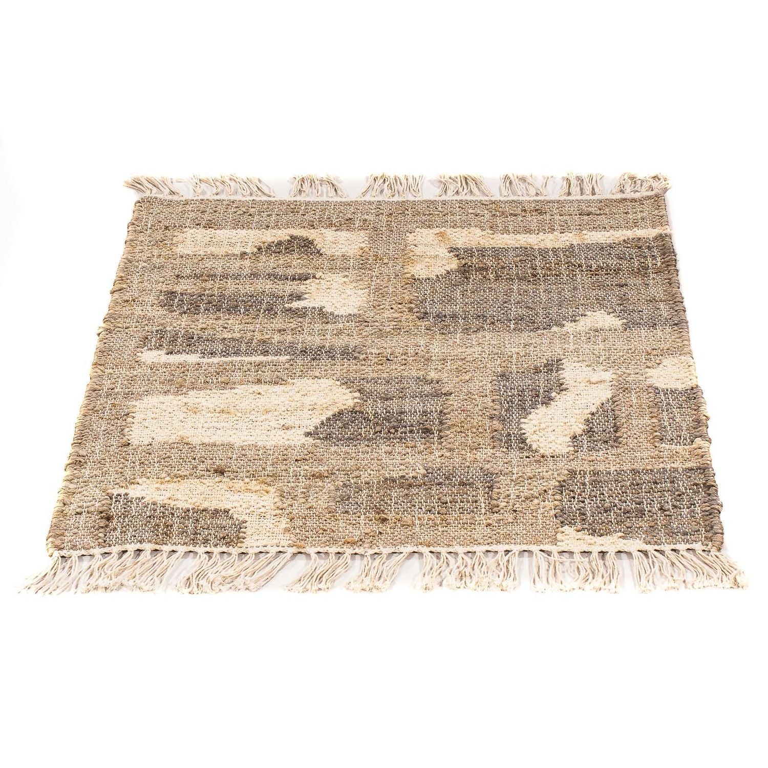 Tapis Kelim - Tendance carré  - 62 x 61 cm - marron clair