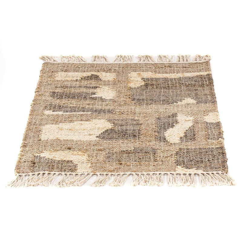 Tapis Kelim - Tendance carré  - 62 x 61 cm - marron clair