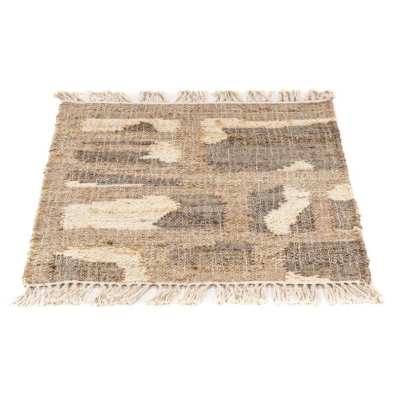 Tapis Kelim - Tendance carré  - 62 x 61 cm - marron clair