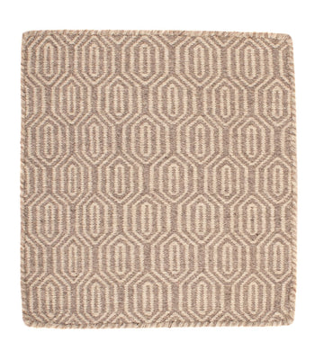Tapis Kelim - Tendance carré  - 46 x 45 cm - marron clair