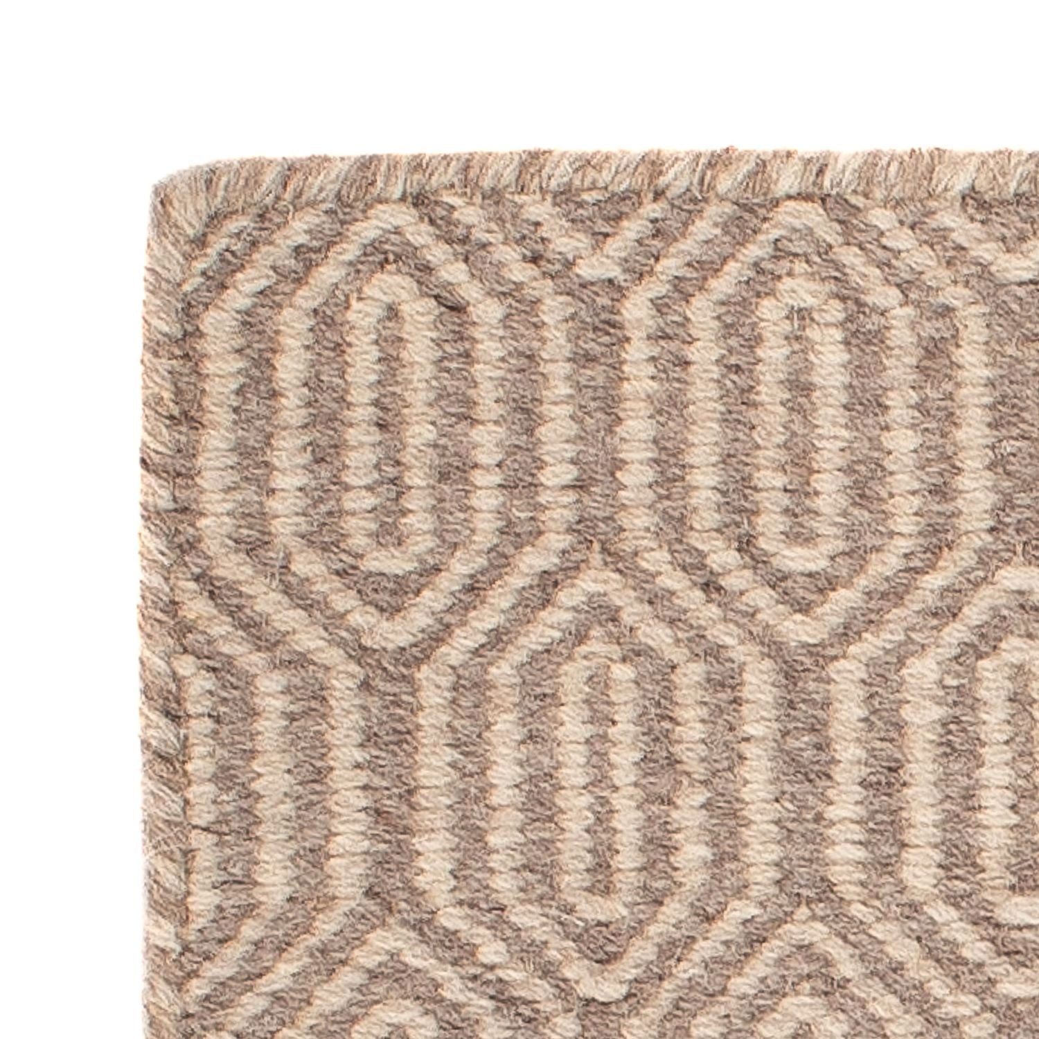 Tapis Kelim - Tendance carré  - 46 x 45 cm - marron clair