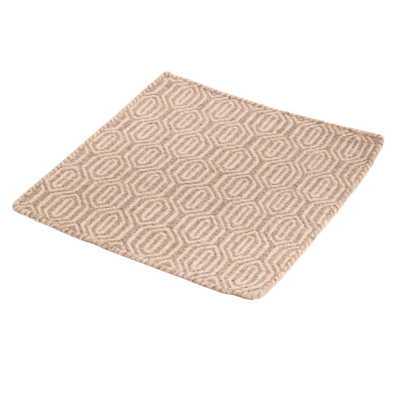 Tapis Kelim - Tendance carré  - 46 x 45 cm - marron clair