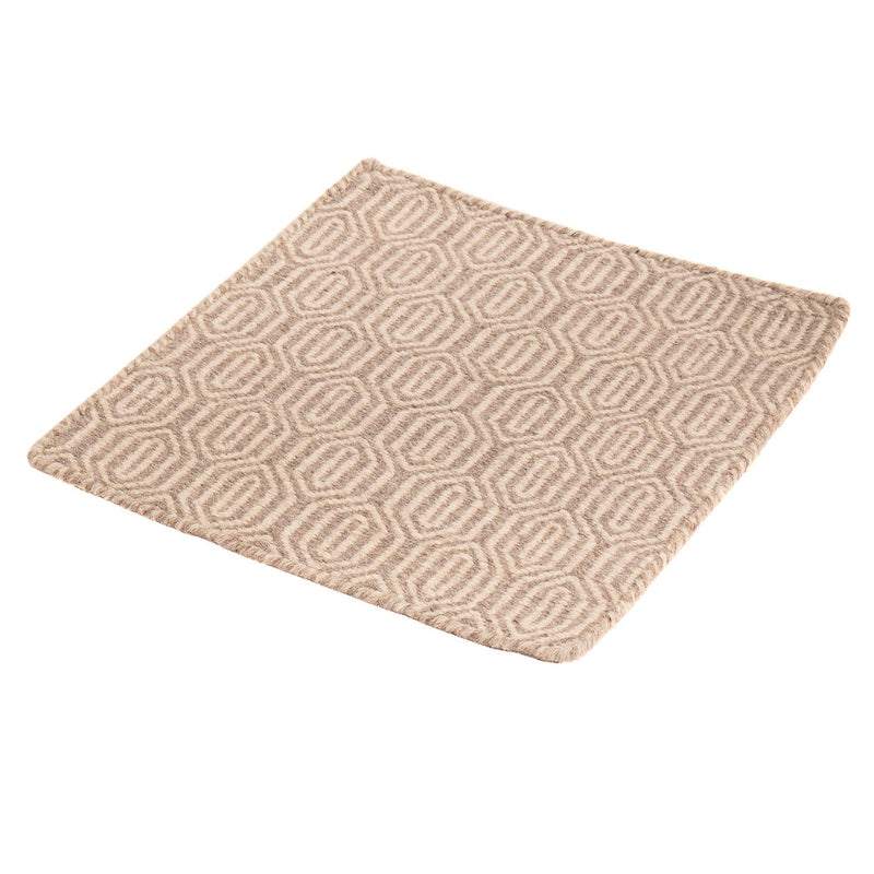 Tapis Kelim - Tendance carré  - 46 x 45 cm - marron clair