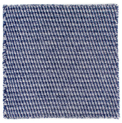 Tapis Kelim - Tendance carré  - 63 x 62 cm - bleu foncé