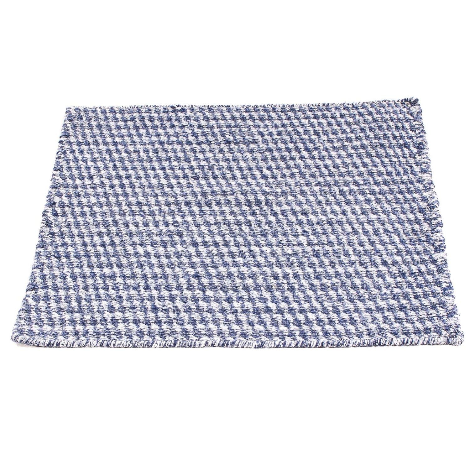 Tapis Kelim - Tendance carré  - 63 x 62 cm - bleu foncé