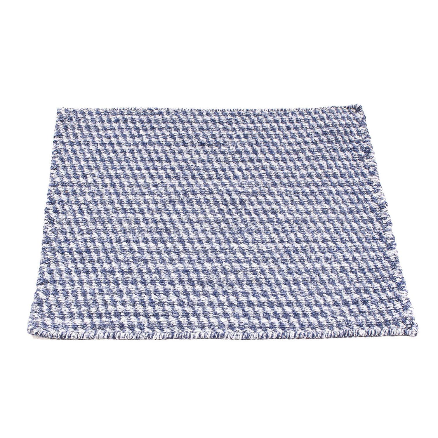 Tapis Kelim - Tendance carré  - 63 x 62 cm - bleu foncé