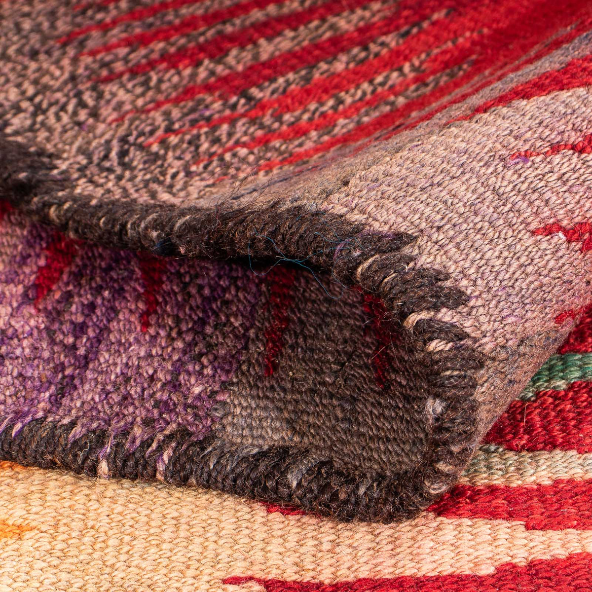 Tapis de couloir Tapis Kelim - Vieux - 265 x 125 cm - multicolore