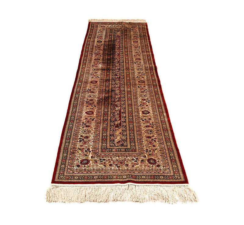 Tapis de couloir Tapis en soie - Soie chinoise - 272 x 71 cm - rouge