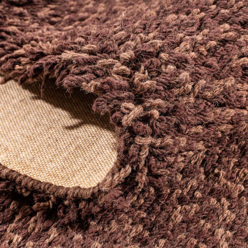 Tapis de couloir Tapis à poils longs - 295 x 66 cm - marron