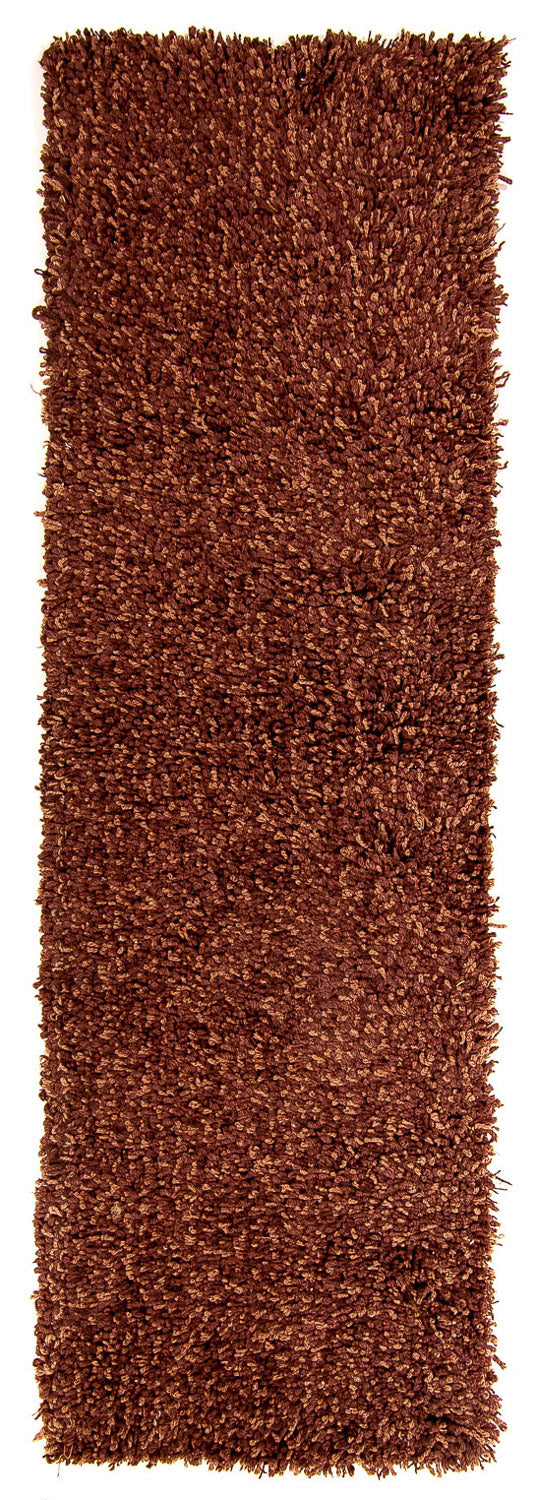 Tapis de couloir Tapis à poils longs - 205 x 64 cm - marron