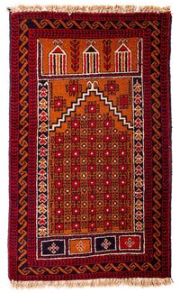 Tapis Belutsch - 128 x 75 cm - rouge foncé
