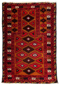 Tapis Belutsch - 125 x 80 cm - rouge foncé