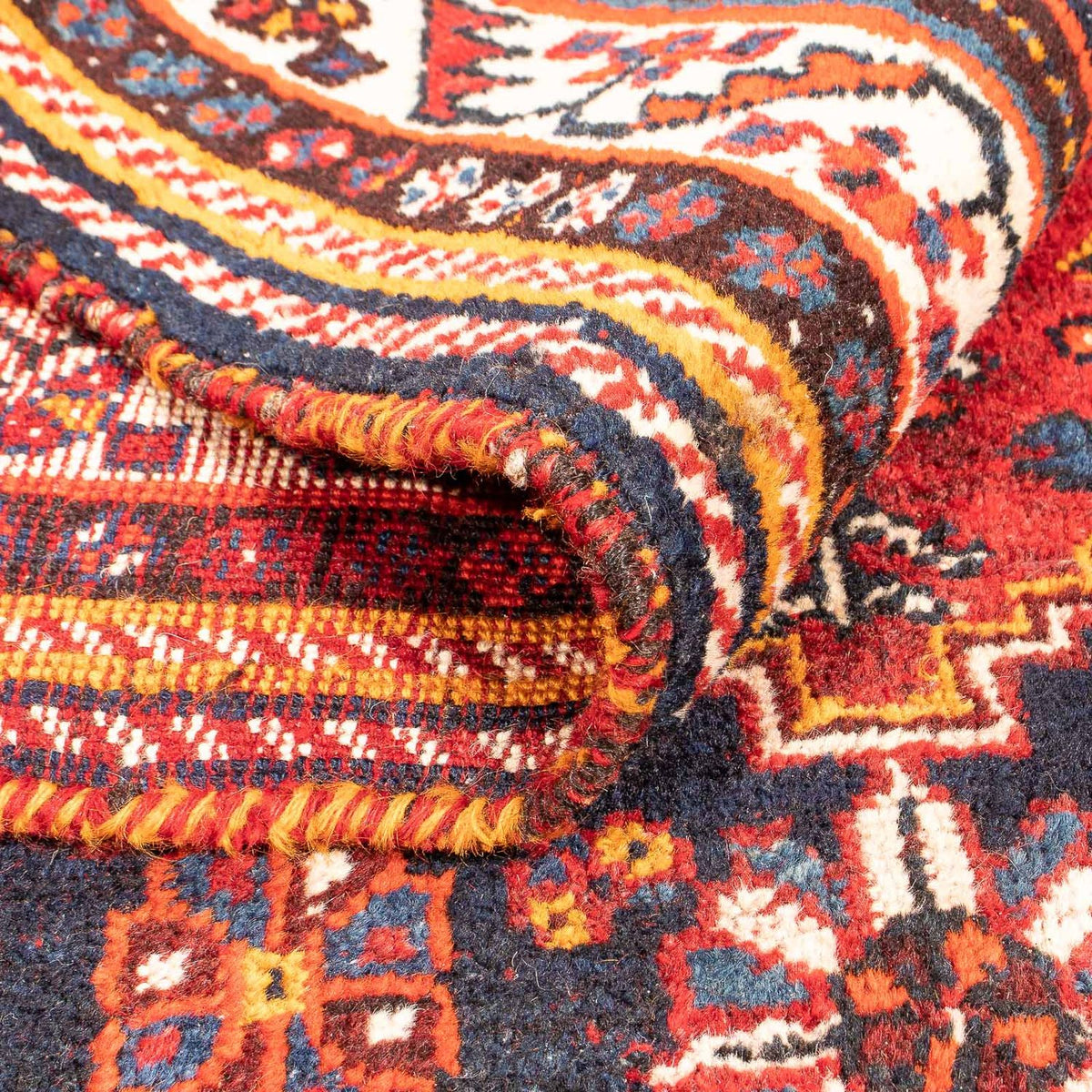 Tapis persan - Nomadic - 142 x 115 cm - rouge foncé