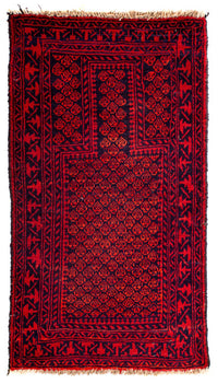 Tapis Belutsch - 132 x 79 cm - rouge foncé