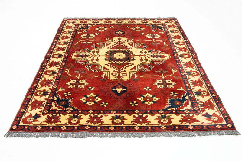 Tapis afghan - Hatschlu - 195 x 159 cm - rouille