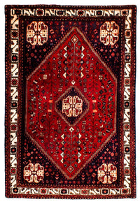 Tapis persan - Nomadic - 144 x 98 cm - rouge foncé