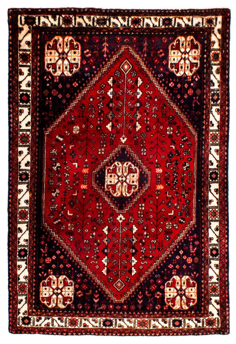 Tapis persan - Nomadic - 144 x 98 cm - rouge foncé