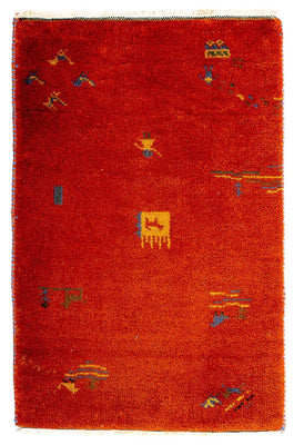 Tapis Gabbeh - Indus - 90 x 60 cm - rouge