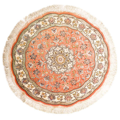 Tapis persan - Tabriz - Royal ronde  - 102 x 102 cm - rouge clair