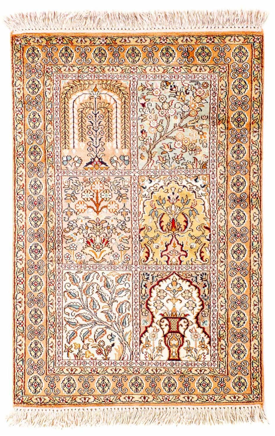 Tapis en soie - Soie du Cachemire - 98 x 60 cm - beige